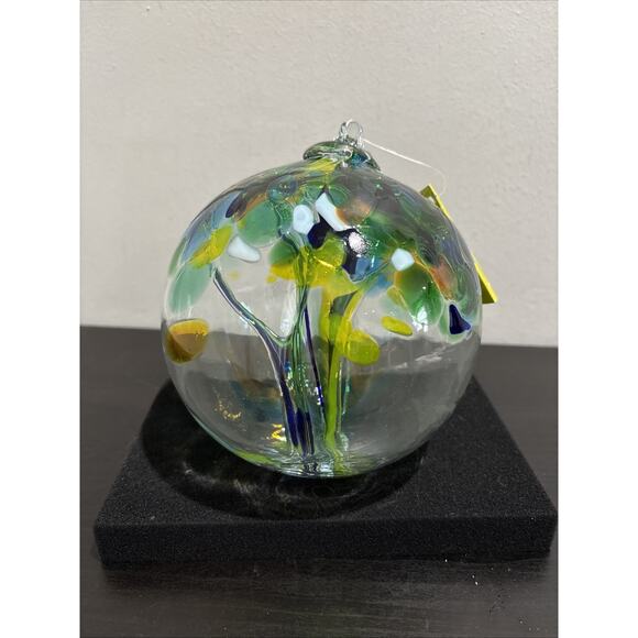 Kitras Art Glass Tree Of Enchantment Large 6” Handmade Hand Blown Orb - Picture 1 of 13